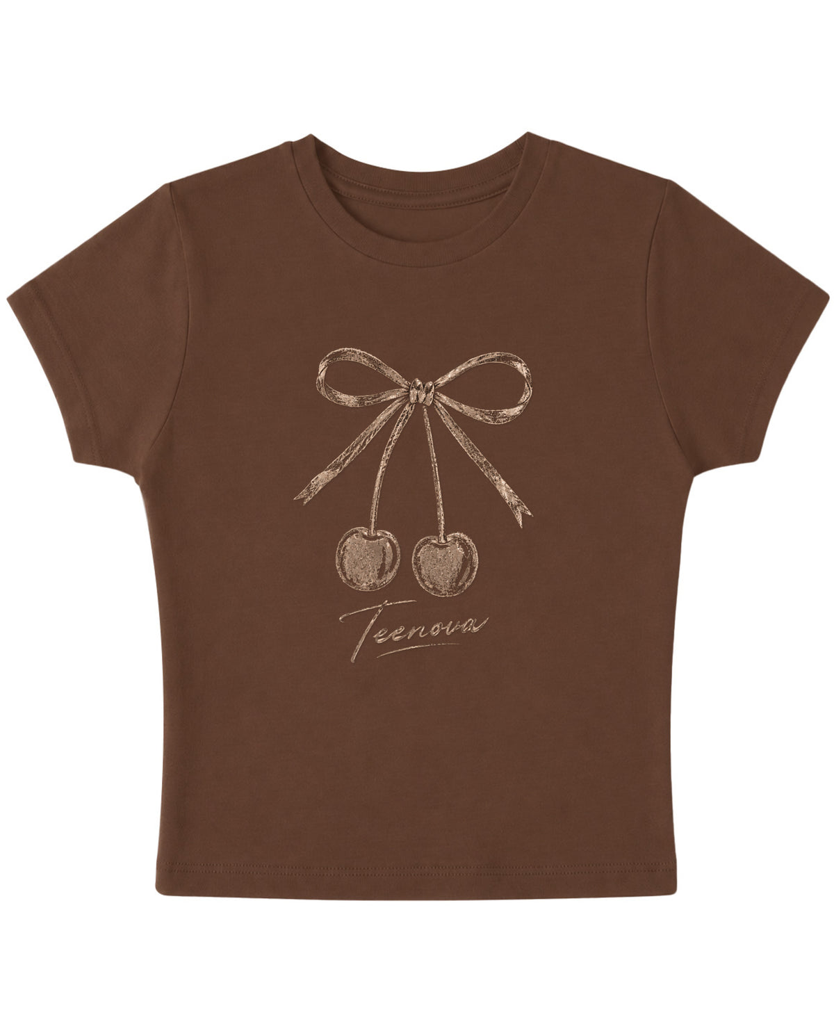 Mousse Brown Baby Tee Front Design