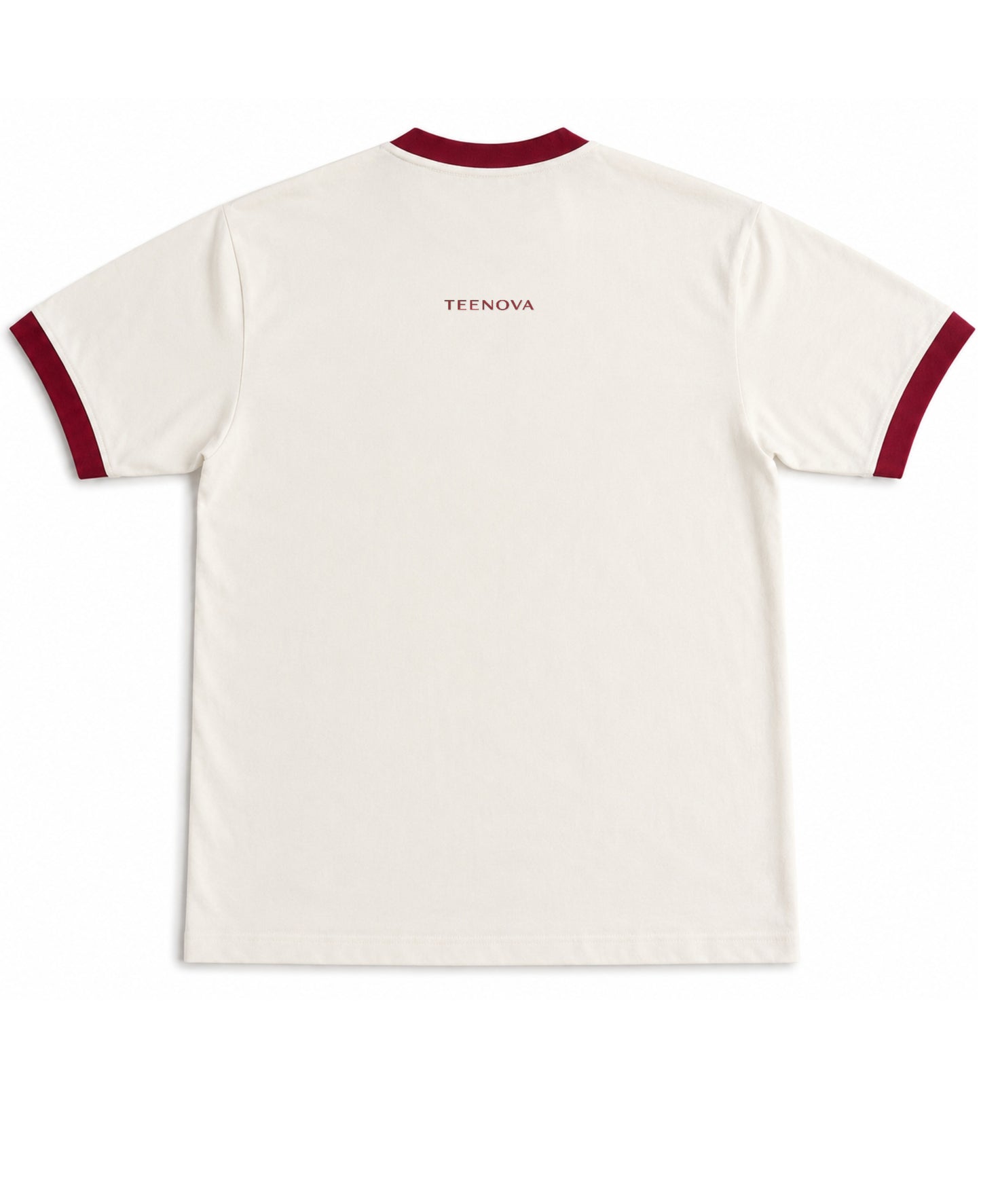 Off White & Maroon Ringer tee Back Design