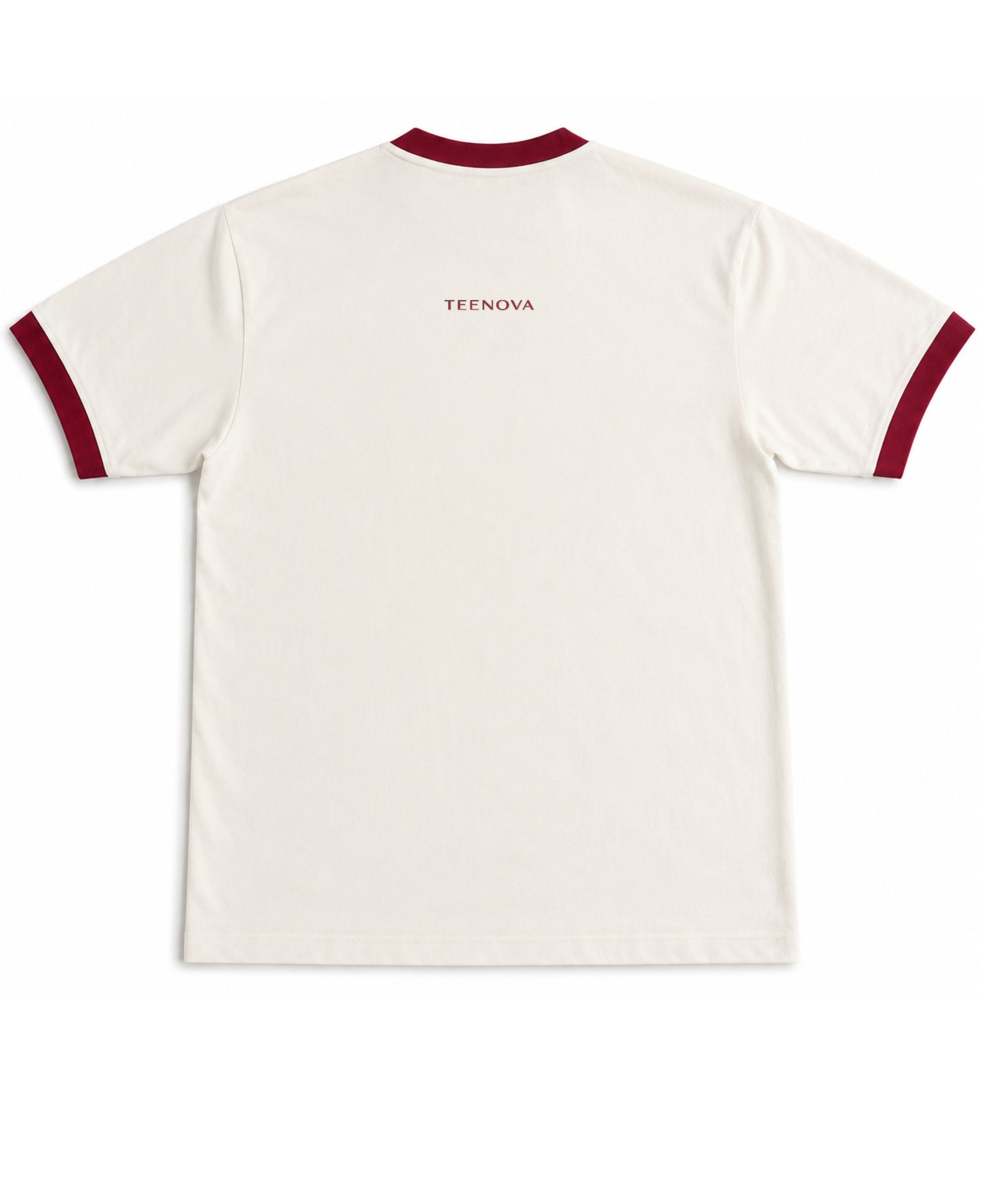 Off White & Maroon Ringer tee Back Design